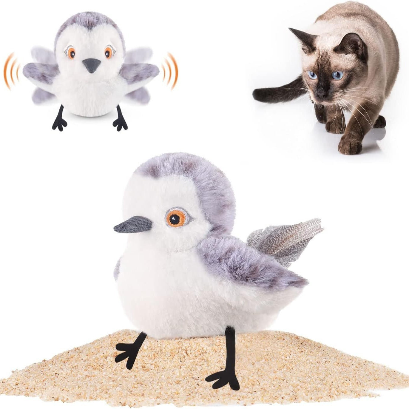 Interactive Cat Plush Toys For Indoor Cats Automatic Flapping Bird Cat Toy USB Rechargeable Electronic Pet Enrichment Toys - Paw Heroes Shop