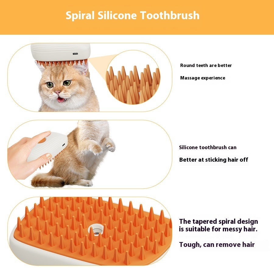 USB Rechargeable Pets Steam Brush Spray Massage Comb Pet Grooming Tools Cat Steam Comb Pet Products - Paw Heroes Shop