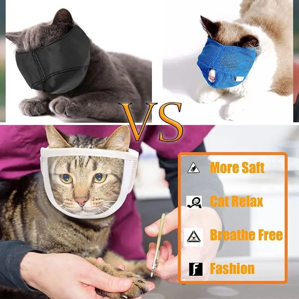 Anti Bite Puppy Kitten Muzzles Mask Pet Product Cat Muzzle Breathable Dogs Cats Bathing Grooming Tools - Paw Heroes Shop