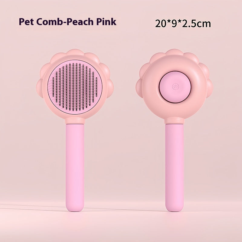 2 In 1 Self Cleaning Dog Brush Comb With Spray Pets Grooming Hair Remover Combs Brush Floating Hair Pet Grooming Brush Pet Products - Paw Heroes Shop