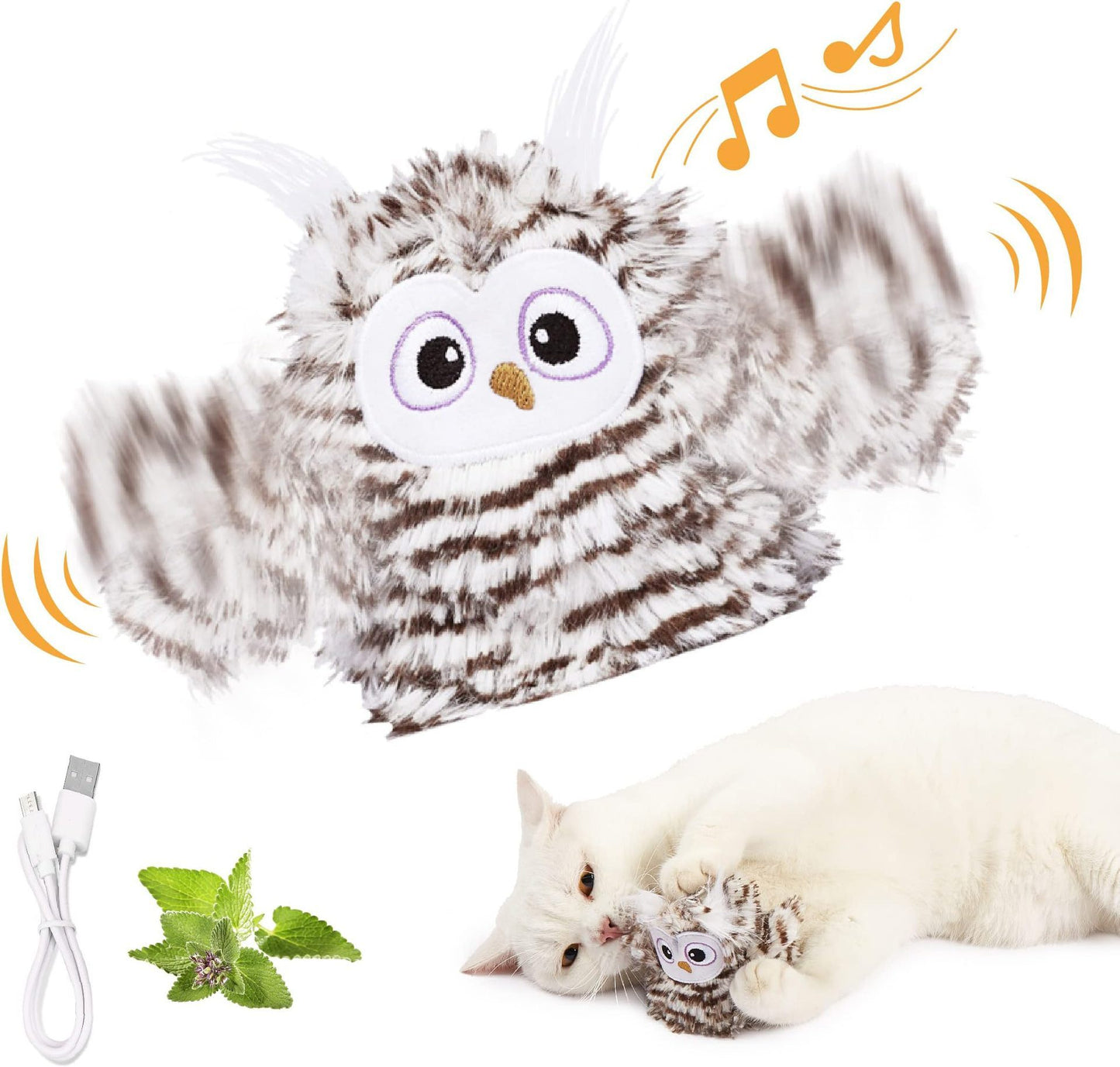 Interactive Cat Plush Toys For Indoor Cats Automatic Flapping Bird Cat Toy USB Rechargeable Electronic Pet Enrichment Toys - Paw Heroes Shop