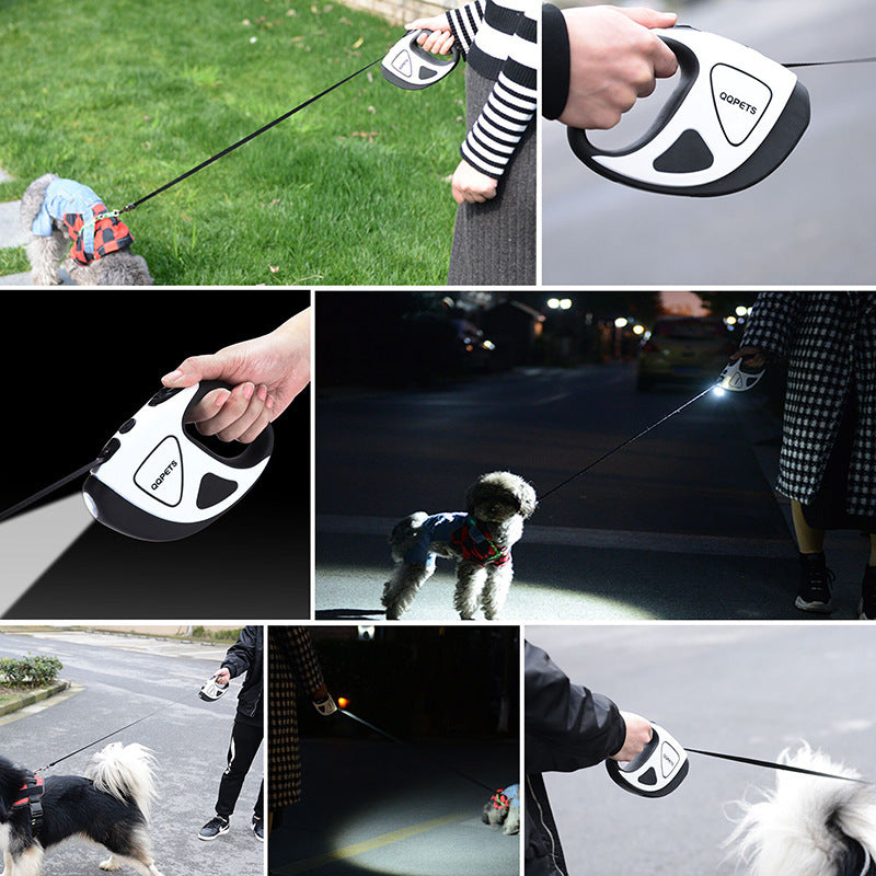 Pet Dog Automatic Retractable Fiber Leash Night Safety LED Shining Automatic Stretching Dog Hand Holding Rope Pet Supplies - Paw Heroes Shop