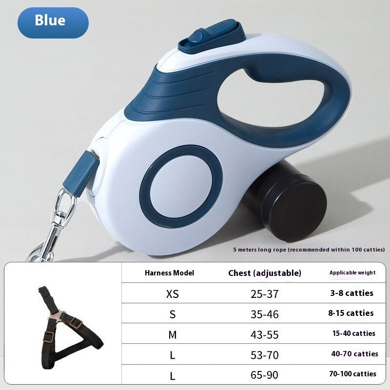 Dog Automatic Retractable Leash Explosion-proof Medium And Large Out Dog Chain With Trash Can Pet Dog Leash - Paw Heroes Shop