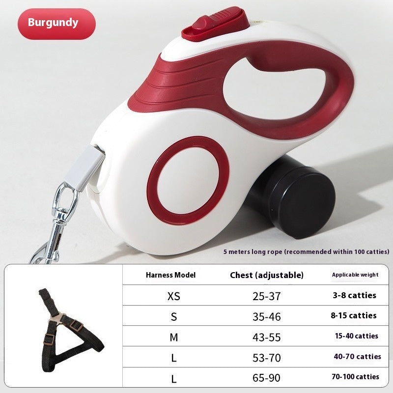 Dog Automatic Retractable Leash Explosion-proof Medium And Large Out Dog Chain With Trash Can Pet Dog Leash - Paw Heroes Shop