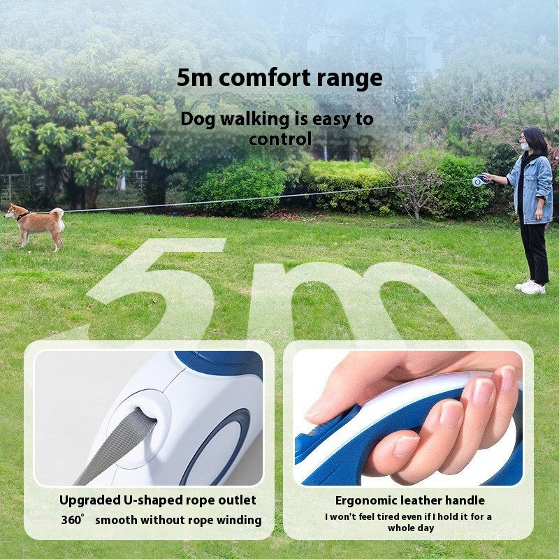 Dog Automatic Retractable Leash Explosion-proof Medium And Large Out Dog Chain With Trash Can Pet Dog Leash - Paw Heroes Shop