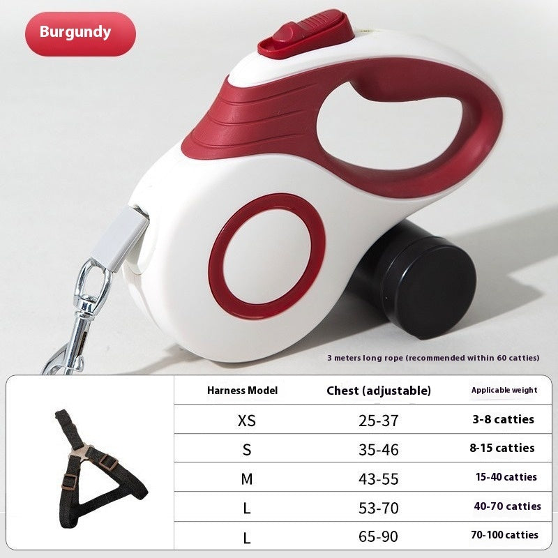 Dog Automatic Retractable Leash Explosion-proof Medium And Large Out Dog Chain With Trash Can Pet Dog Leash - Paw Heroes Shop