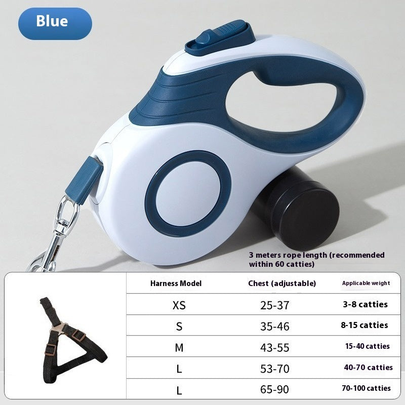 Dog Automatic Retractable Leash Explosion-proof Medium And Large Out Dog Chain With Trash Can Pet Dog Leash - Paw Heroes Shop