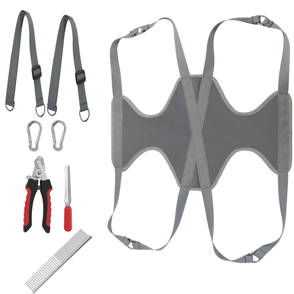 Pet Grooming Hammock For Cats & Dogs Hanging Harness Pet Supplies Kit With Nail Clippers Trimmer - Paw Heroes Shop