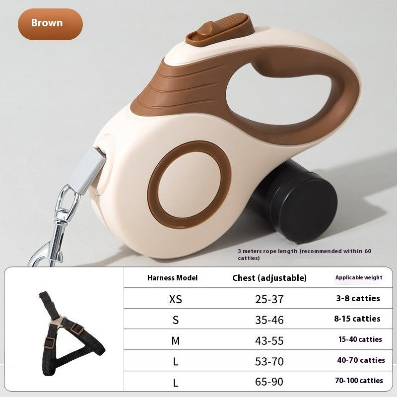 Dog Automatic Retractable Leash Explosion-proof Medium And Large Out Dog Chain With Trash Can Pet Dog Leash - Paw Heroes Shop