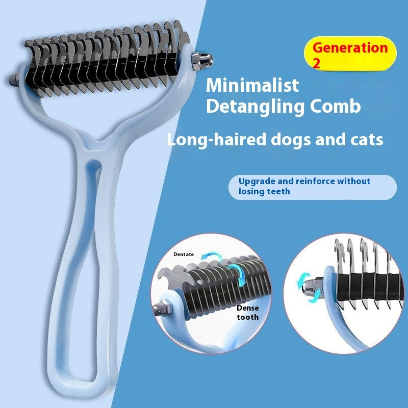 Pets Fur Knot Cutter Dog Grooming Shedding Tools Pet Cat Hair Removal Double-sided Comb Brush - Paw Heroes Shop