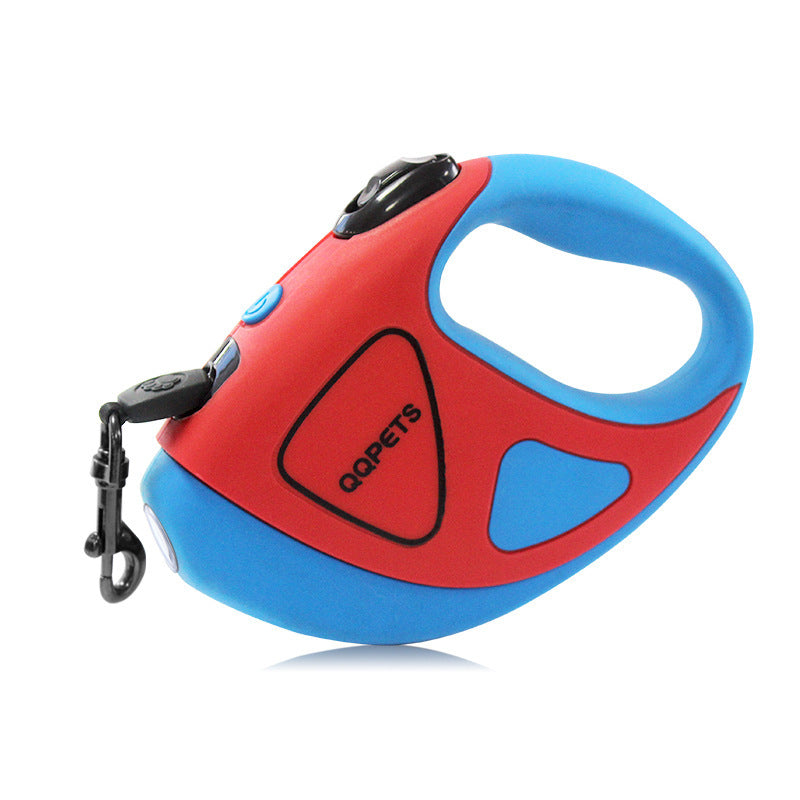 Pet Dog Automatic Retractable Fiber Leash Night Safety LED Shining Automatic Stretching Dog Hand Holding Rope Pet Supplies - Paw Heroes Shop
