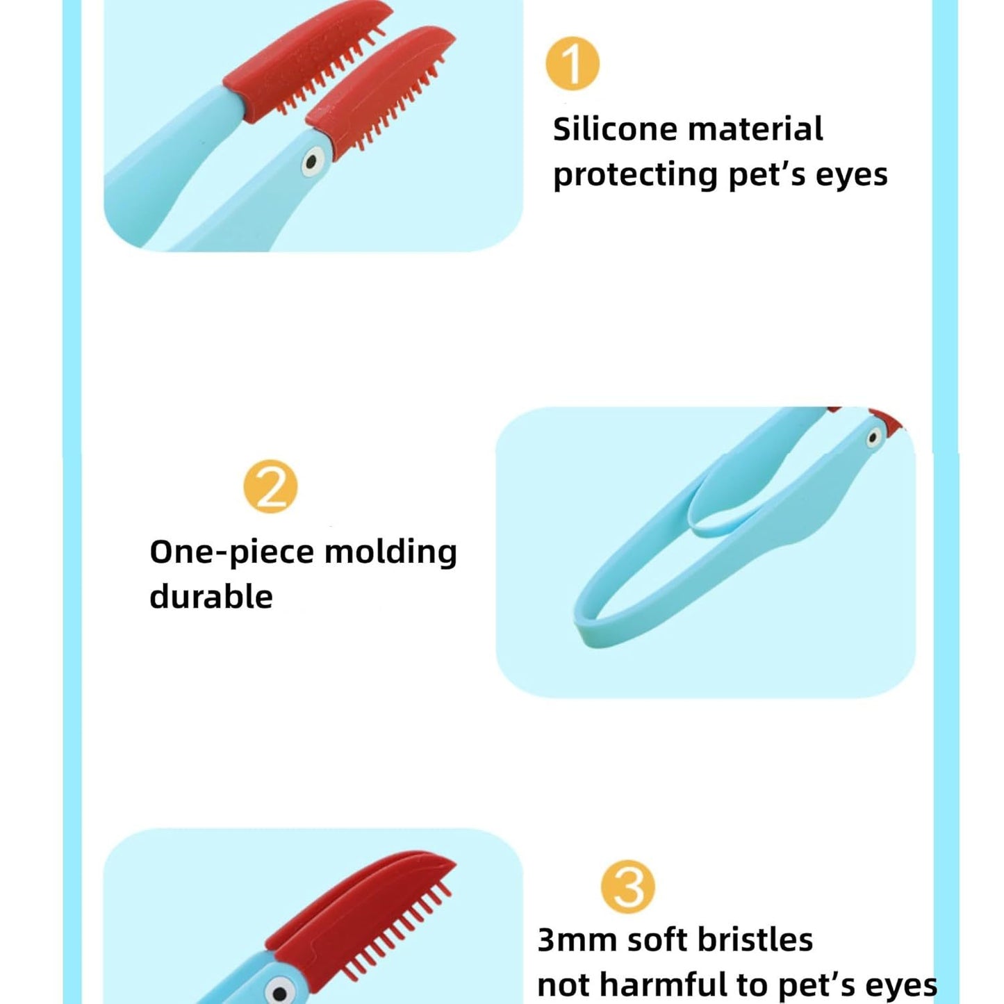 Pet Tear Marks Brush Pet Tear Marks Brush Cat Dog Eye Excrement Brush Soft Washable Pet Combing Brush With Handle Tear Comb Tear Stain Remover Comb Pet Grooming Tools - Paw Heroes Shop