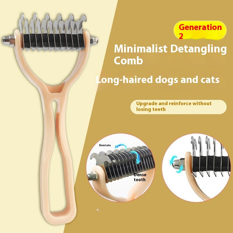Pets Fur Knot Cutter Dog Grooming Shedding Tools Pet Cat Hair Removal Double-sided Comb Brush - Paw Heroes Shop