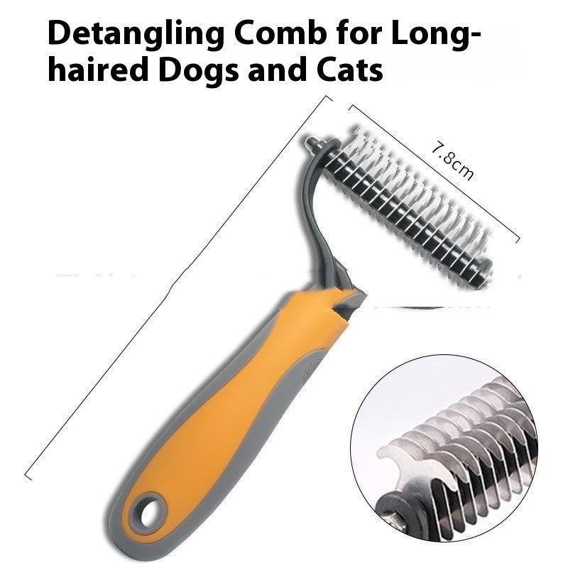 Pets Fur Knot Cutter Dog Grooming Shedding Tools Pet Cat Hair Removal Double-sided Comb Brush - Paw Heroes Shop