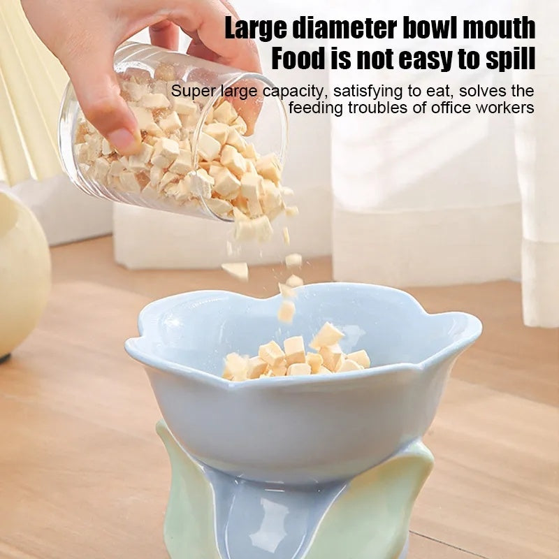 Cat Flower Bowl Raised Ceramic Pet Drinking Eating Feeders Small Dogs Elevated Non-slip Feeding Supplies Cats Puppy Products - Paw Heroes Shop