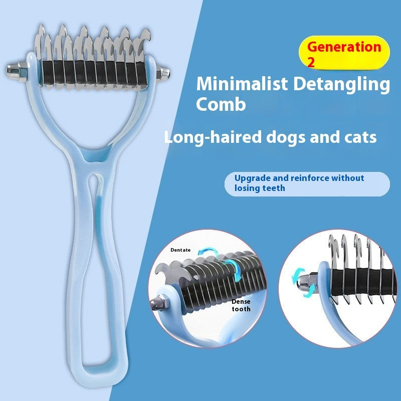 Pets Fur Knot Cutter Dog Grooming Shedding Tools Pet Cat Hair Removal Double-sided Comb Brush - Paw Heroes Shop