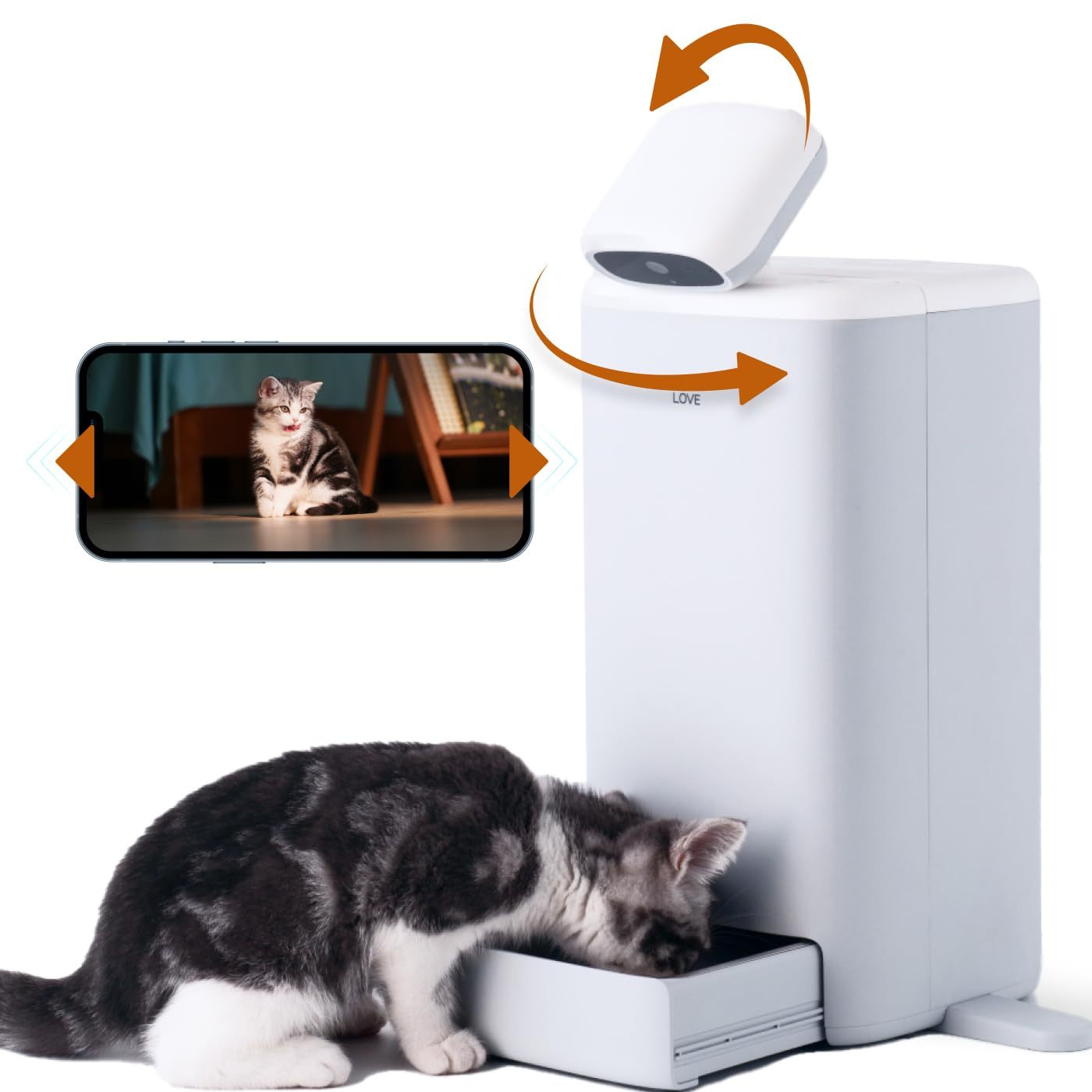 Automatic Cat Feeder Camera Timed Pet Feeder Portion Control Camera 1080P HD Live Video 2Way Audio Video Record Night Vision Dual Power Low Food Alert Laser Teasing - Paw Heroes Shop