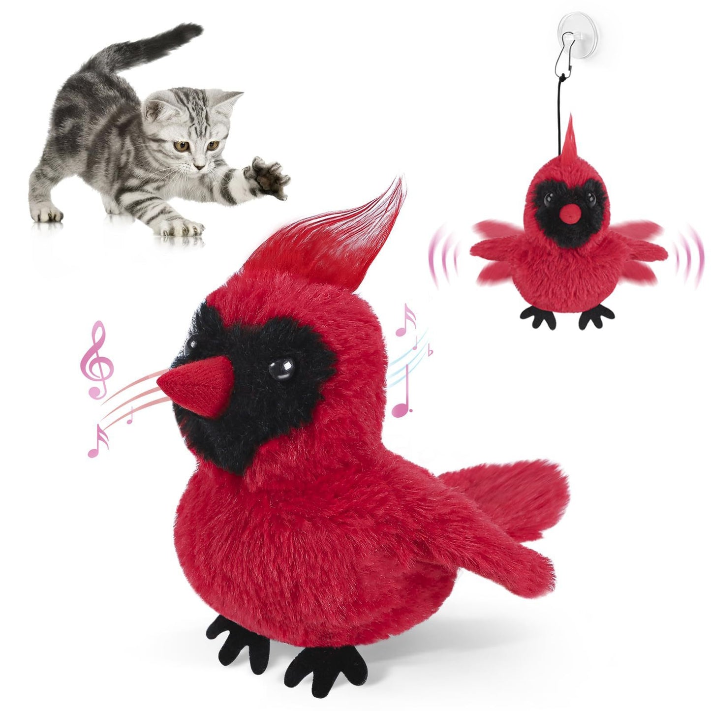 Interactive Cat Plush Toys For Indoor Cats Automatic Flapping Bird Cat Toy USB Rechargeable Electronic Pet Enrichment Toys - Paw Heroes Shop
