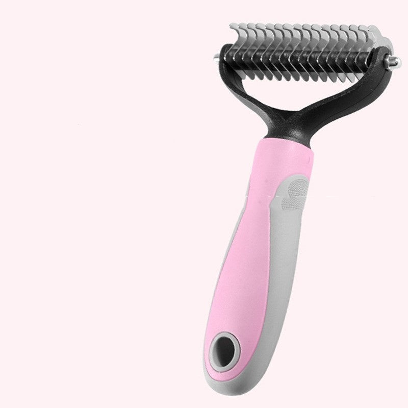 Pets Fur Knot Cutter Dog Grooming Shedding Tools Pet Cat Hair Removal Double-sided Comb Brush - Paw Heroes Shop
