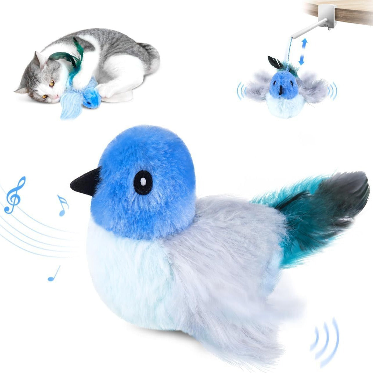 Interactive Cat Plush Toys For Indoor Cats Automatic Flapping Bird Cat Toy USB Rechargeable Electronic Pet Enrichment Toys - Paw Heroes Shop