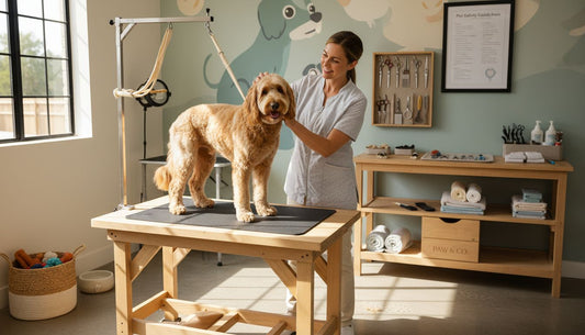 professional pet grooming setup