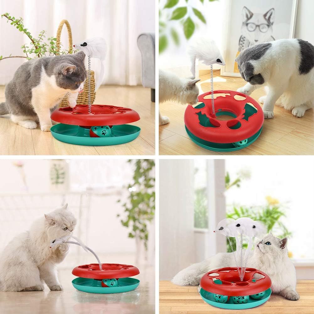 Cat Toys Cat Toys For Indoor Cats Interactive Kitten Toys Roller Tracks With Catnip Spring Pet Toy With Exercise Balls Teaser Mouse - Paw Heroes Shop