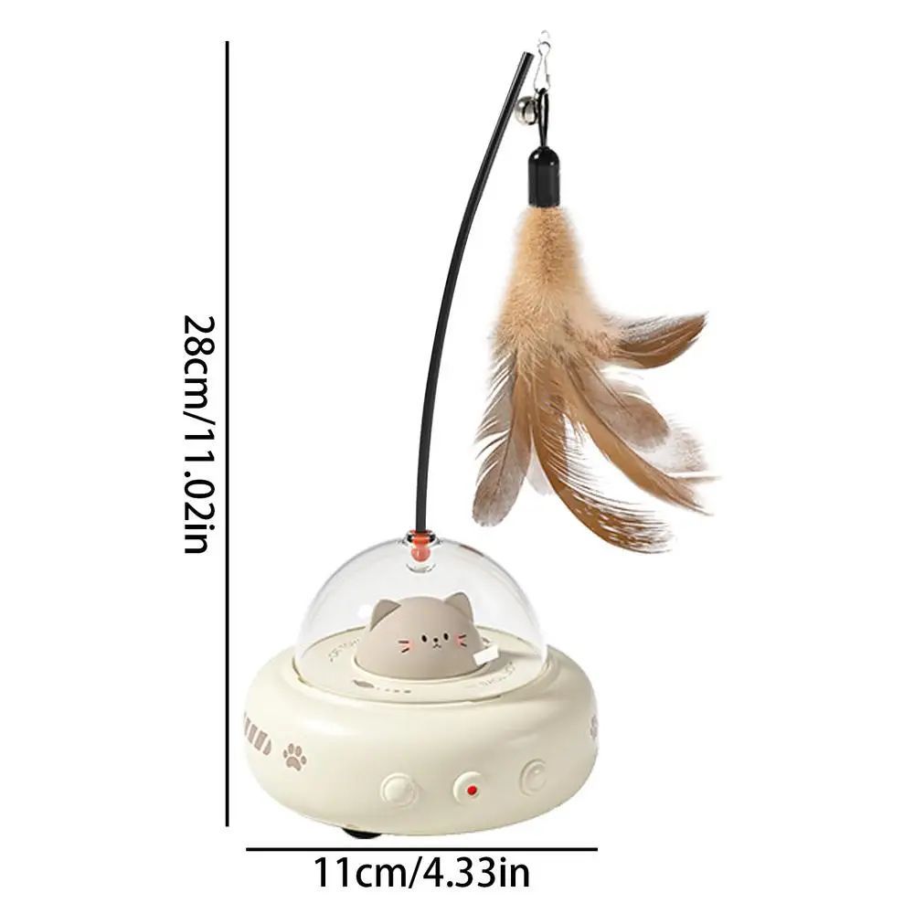 Electric Cat Interactive Toy Pet Toys With Feather Cat Teaser Wand Rechargeable Electric Sensing Pet Toys For Chasing Training - Paw Heroes Shop