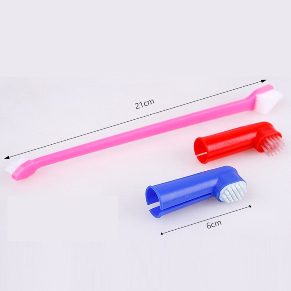 Double Head Toothbrush  Soft Pet Finger Toothbrush Set Pets Dogs Cats Teeth Care Cleaning Brush Pets Grooming Tools - Paw Heroes Shop
