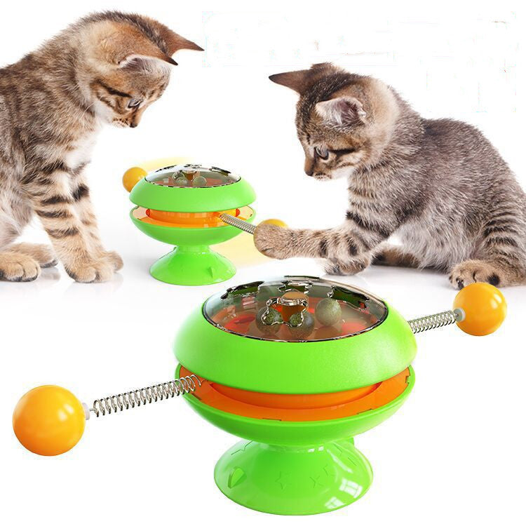 Rotatable Cat Toys Supplies With Catnip Interactive Training Toys For Cats Kitten Cat Accessories Pet Products - Paw Heroes Shop