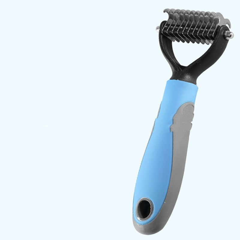 Pets Fur Knot Cutter Dog Grooming Shedding Tools Pet Cat Hair Removal Double-sided Comb Brush - Paw Heroes Shop