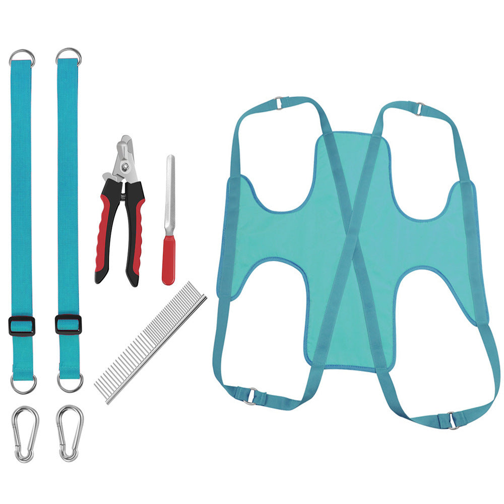 Pet Grooming Hammock For Cats & Dogs Hanging Harness Pet Supplies Kit With Nail Clippers Trimmer - Paw Heroes Shop