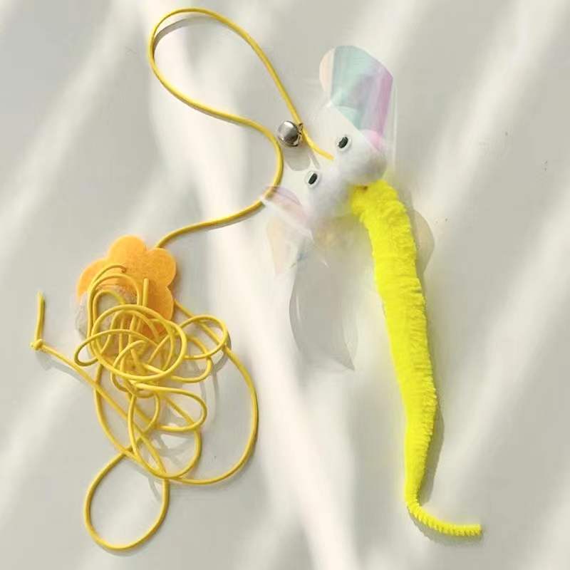 Cat Toys Simulated Cute Toys Funny Self-hey Interactive Toy Rope Grabbing Mouse Telescopic Hanging Cat Pet Supplies - Paw Heroes Shop