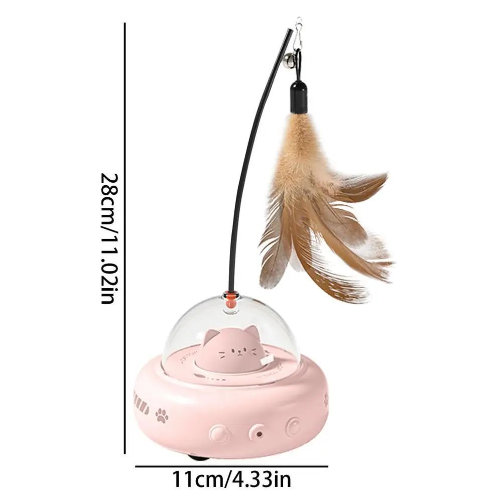 Electric Cat Interactive Toy Pet Toys With Feather Cat Teaser Wand Rechargeable Electric Sensing Pet Toys For Chasing Training - Paw Heroes Shop