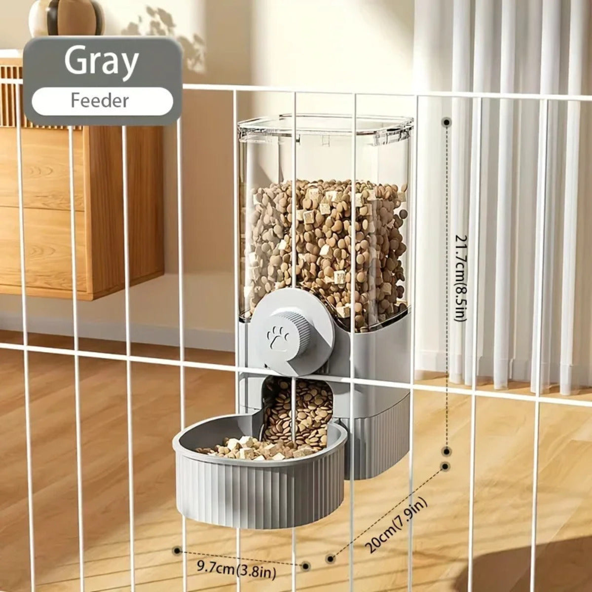 1.2L Automatic Pet Feeder Cage Hanging Bowl, Suitable For Small Puppy Cat Rabbit Food Container Dispenser Bowl - Paw Heroes Shop