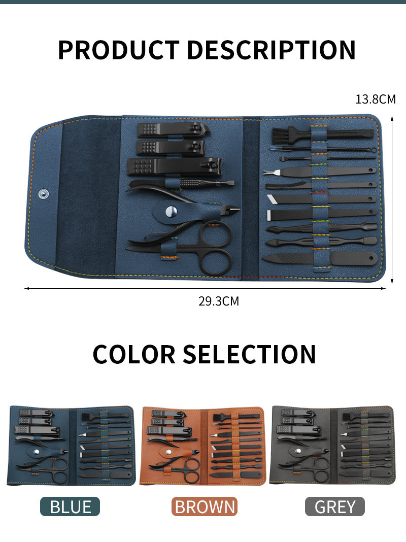 16pcs set Nail Clipper Cutter Trimmer Ear Pick Grooming Kit Manicure Set Pedicure Toe Nail Art Tools Set Kits with Bag - Paw Heroes Shop