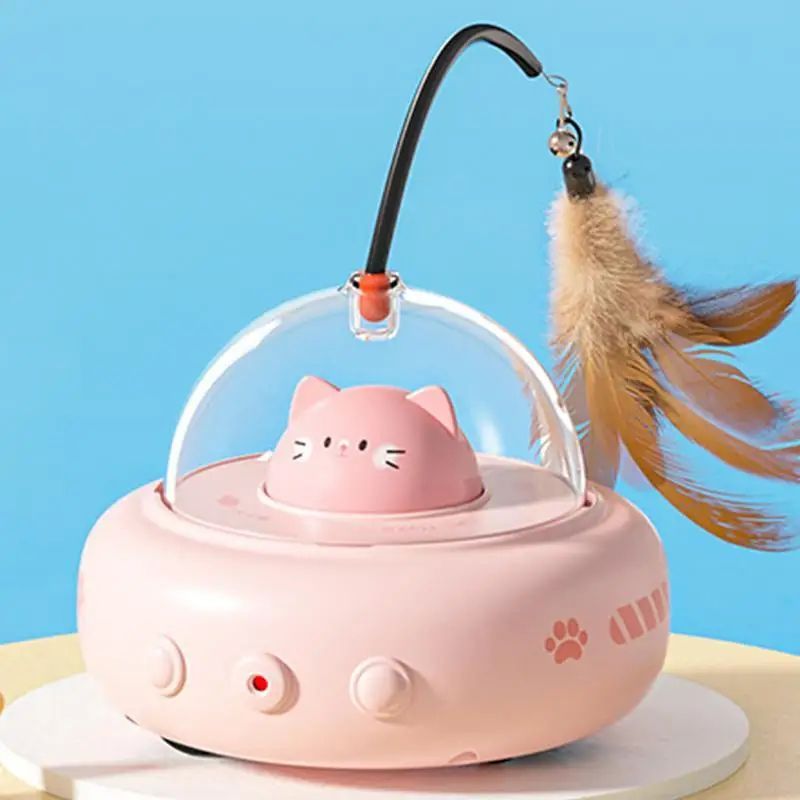 Electric Cat Interactive Toy Pet Toys With Feather Cat Teaser Wand Rechargeable Electric Sensing Pet Toys For Chasing Training - Paw Heroes Shop