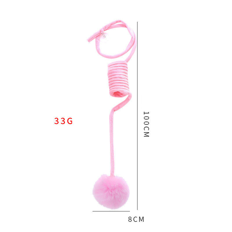 Cat Toy Self-Hi Sucker Spring Rabbit Hair Ball Interactive Play Pet Supplies Interactive Toys - Paw Heroes Shop