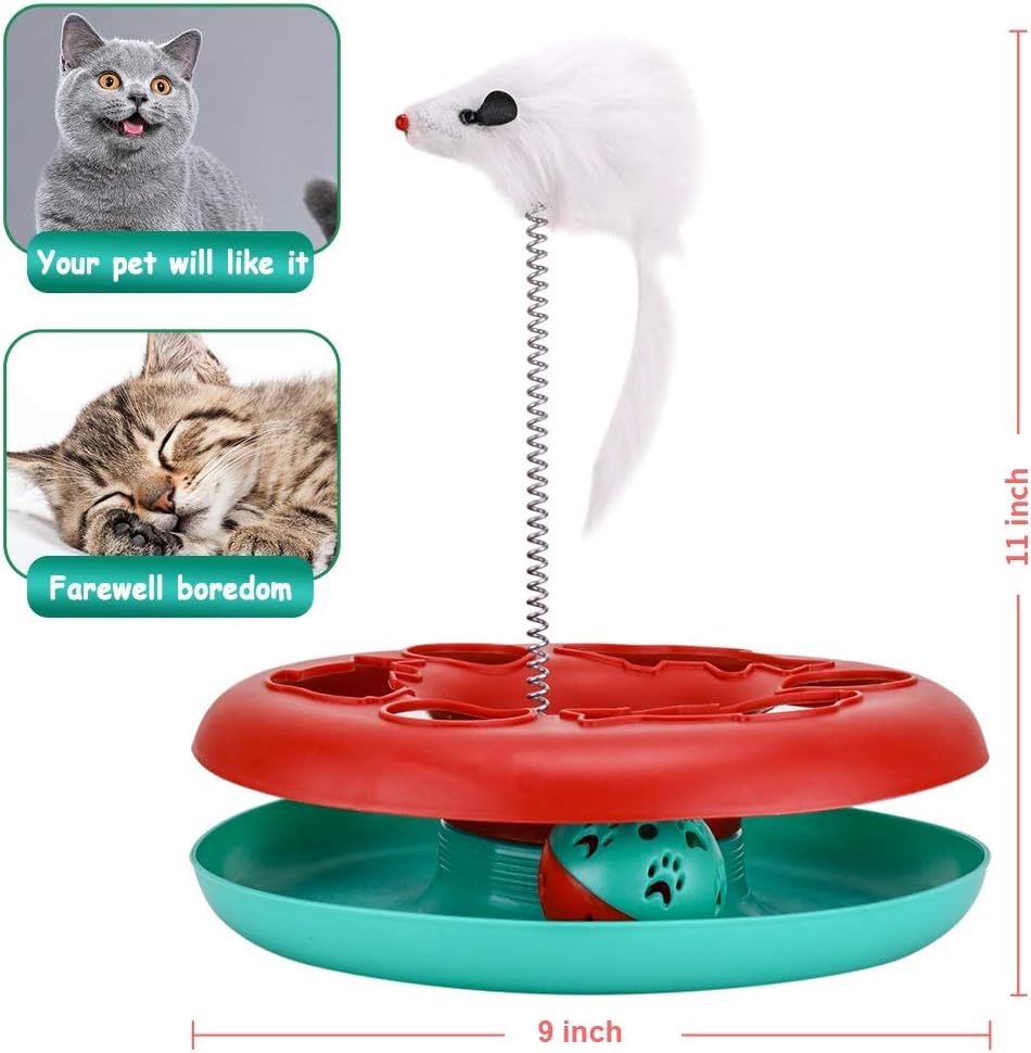 Cat Toys Cat Toys For Indoor Cats Interactive Kitten Toys Roller Tracks With Catnip Spring Pet Toy With Exercise Balls Teaser Mouse - Paw Heroes Shop