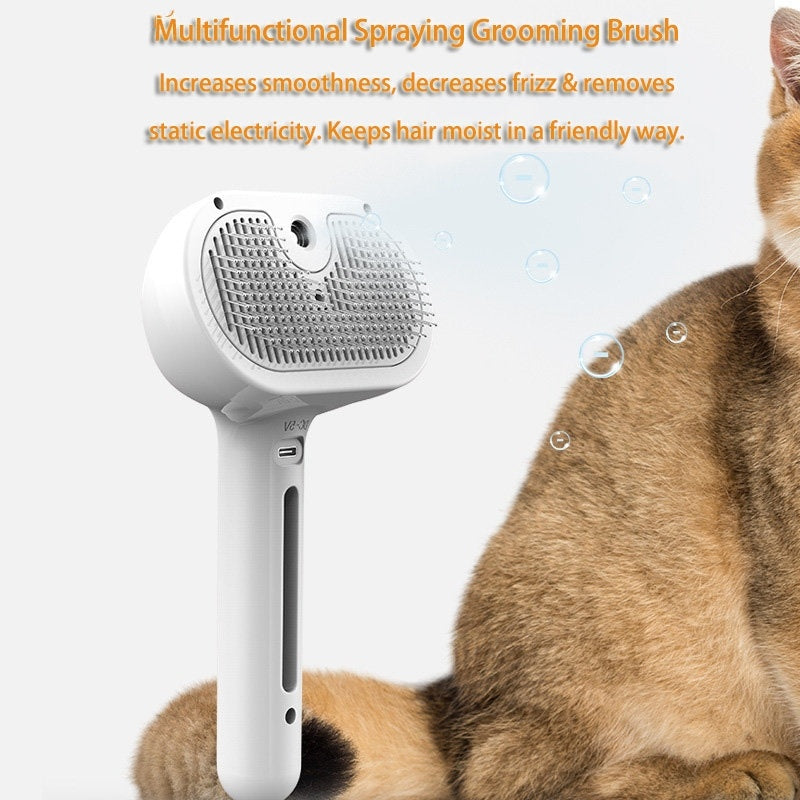 Pet Comb Self Cleaning Pets Hair Remover Brush For Dogs Grooming Tools Dematting Comb Built-in Mist Humidifier Pet Products - Paw Heroes Shop