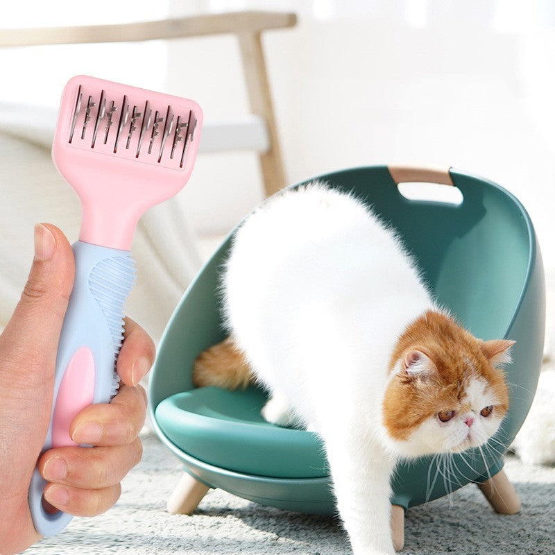 Dog Comb Stainless Steel Knot Knife Cat Brush Massage Dog Brush Pet Grooming Dogs Hair Knife Comb Cleaning Tools Pet Supplies - Paw Heroes Shop