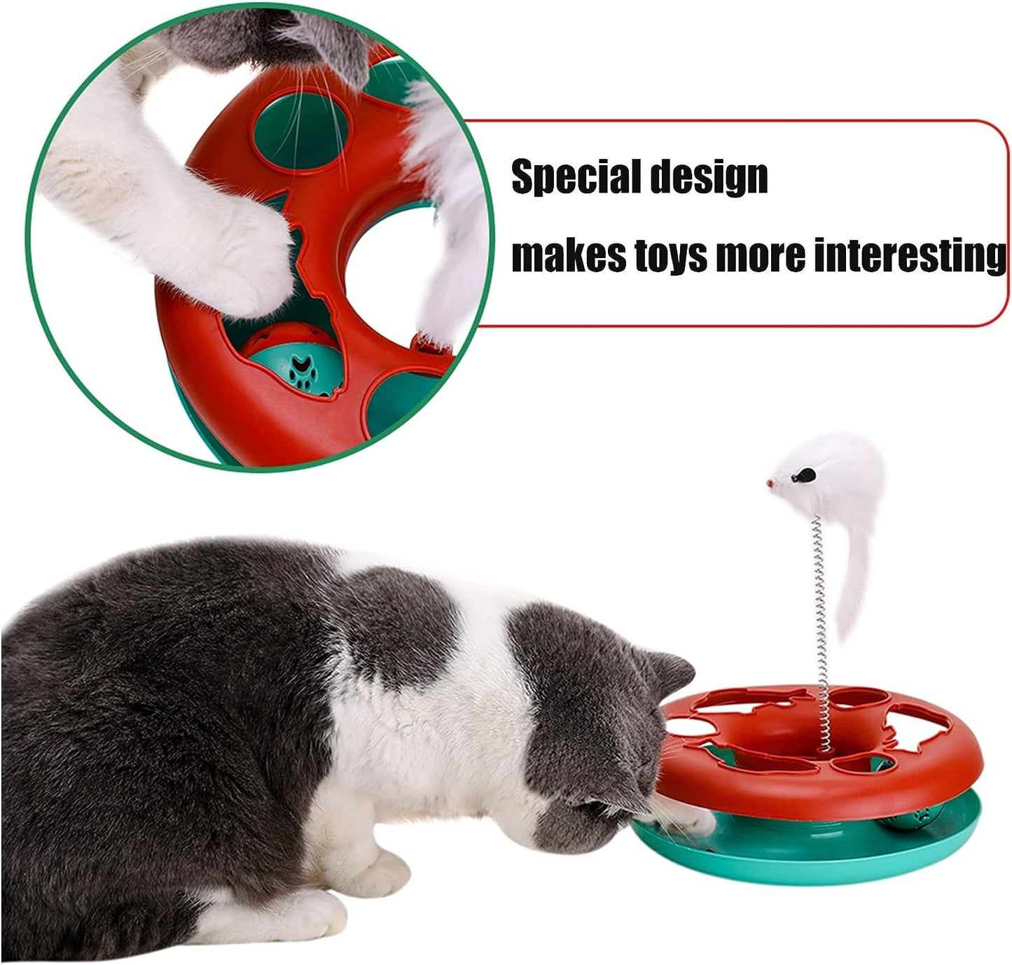Cat Toys Cat Toys For Indoor Cats Interactive Kitten Toys Roller Tracks With Catnip Spring Pet Toy With Exercise Balls Teaser Mouse - Paw Heroes Shop
