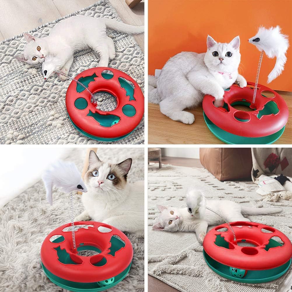 Cat Toys Cat Toys For Indoor Cats Interactive Kitten Toys Roller Tracks With Catnip Spring Pet Toy With Exercise Balls Teaser Mouse - Paw Heroes Shop