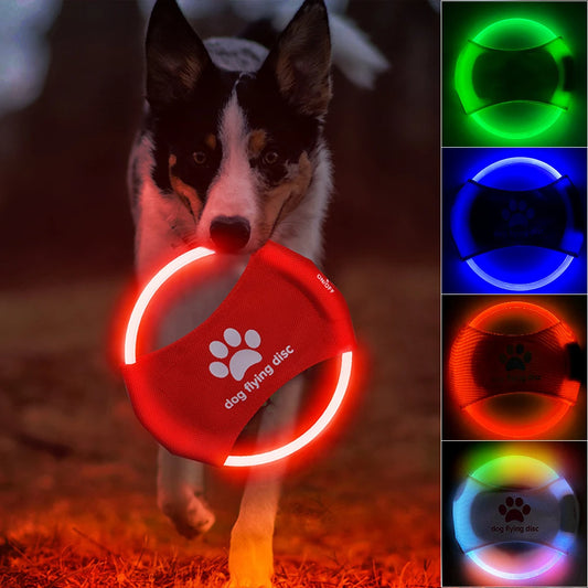 Dog Flying Discs Light Glowing LED LuminousTrainning Interactive Toys Game Flying Discs Dog Toy Pet Dog Accessories Pet Products - Paw Heroes Shop