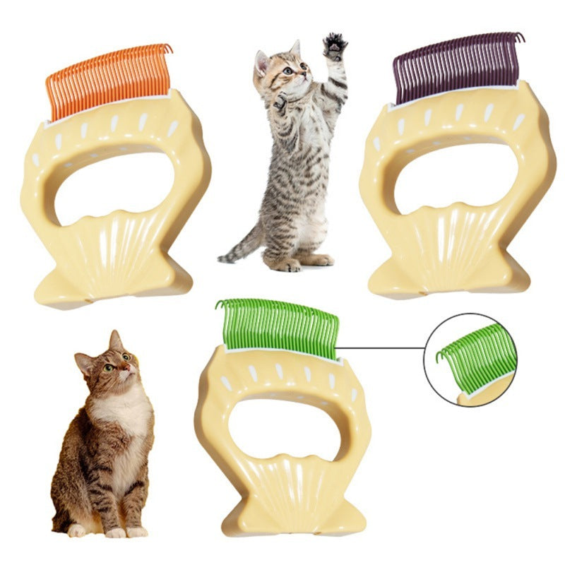 Pet Dog Cat Combs Shell Shaped Hair Remover Brush Pet Grooming Tools Dog Massage Comb Brush For Remove Pet Cat Loose Hairs - Paw Heroes Shop