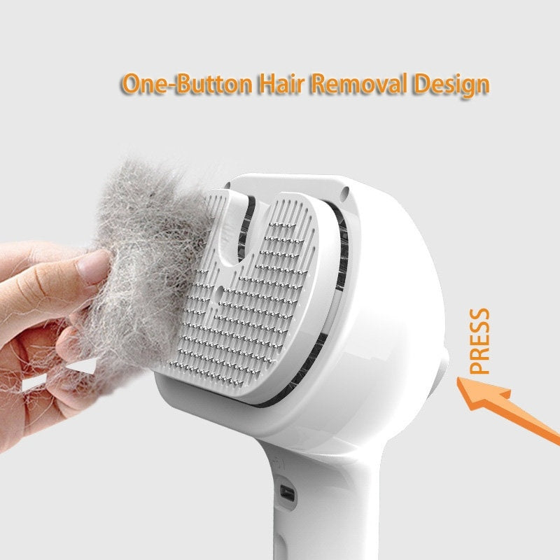 Pet Comb Self Cleaning Pets Hair Remover Brush For Dogs Grooming Tools Dematting Comb Built-in Mist Humidifier Pet Products - Paw Heroes Shop