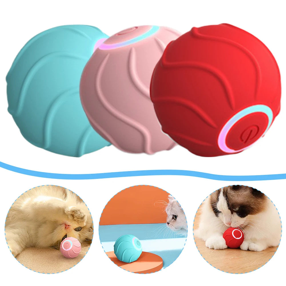 Smart Cat Toys Rolling Ball Pet Cat Owner Interactive Pets Toys Automatic Bouncing Ball USB Self Hi Teasing Kittens Jumping Ball - Paw Heroes Shop