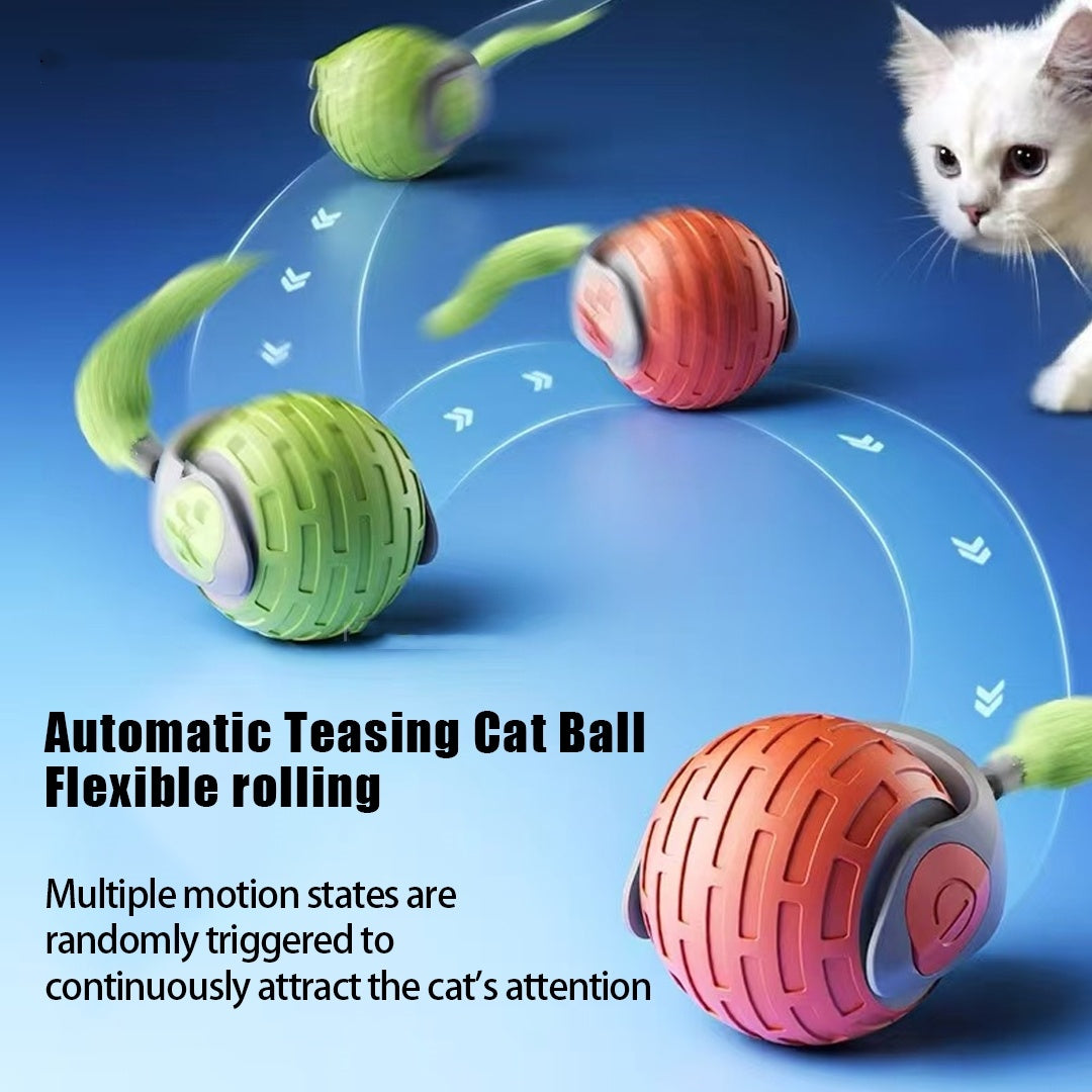 New Interactive Cat Toys Ball Auto Electric Rolling Ball Toys For Cat Kitty Pets Smart Automatic Teaser USB Rechargeable Cat Toy Pet Products - Paw Heroes Shop