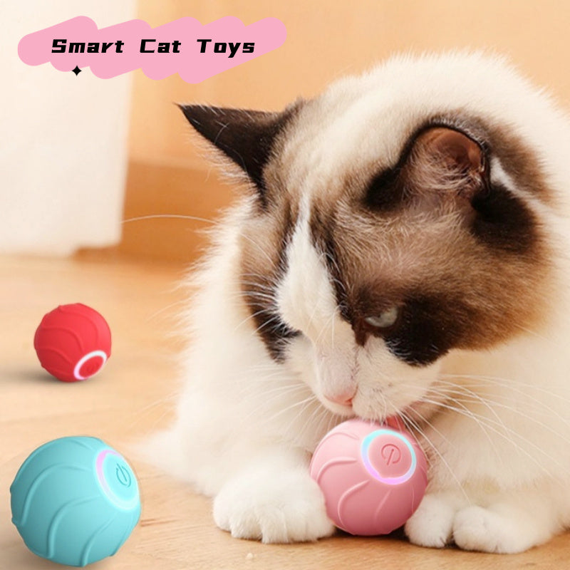Smart Cat Toys Rolling Ball Pet Cat Owner Interactive Pets Toys Automatic Bouncing Ball USB Self Hi Teasing Kittens Jumping Ball - Paw Heroes Shop