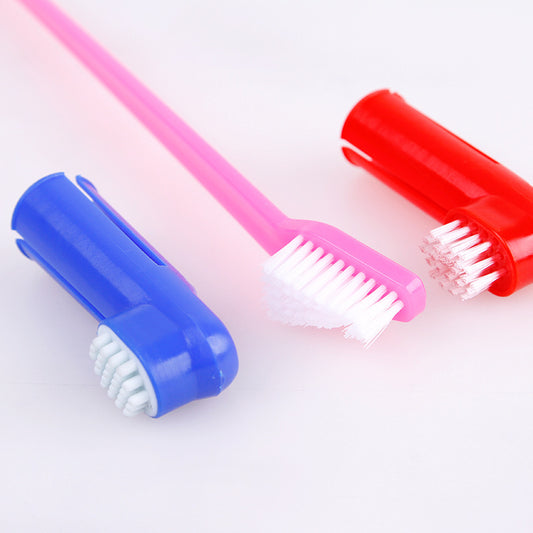 Double Head Toothbrush  Soft Pet Finger Toothbrush Set Pets Dogs Cats Teeth Care Cleaning Brush Pets Grooming Tools - Paw Heroes Shop