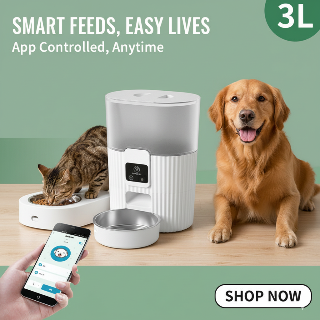 Automatic Timing & Quantitative Smart Pet Feeder – Cats & Dogs